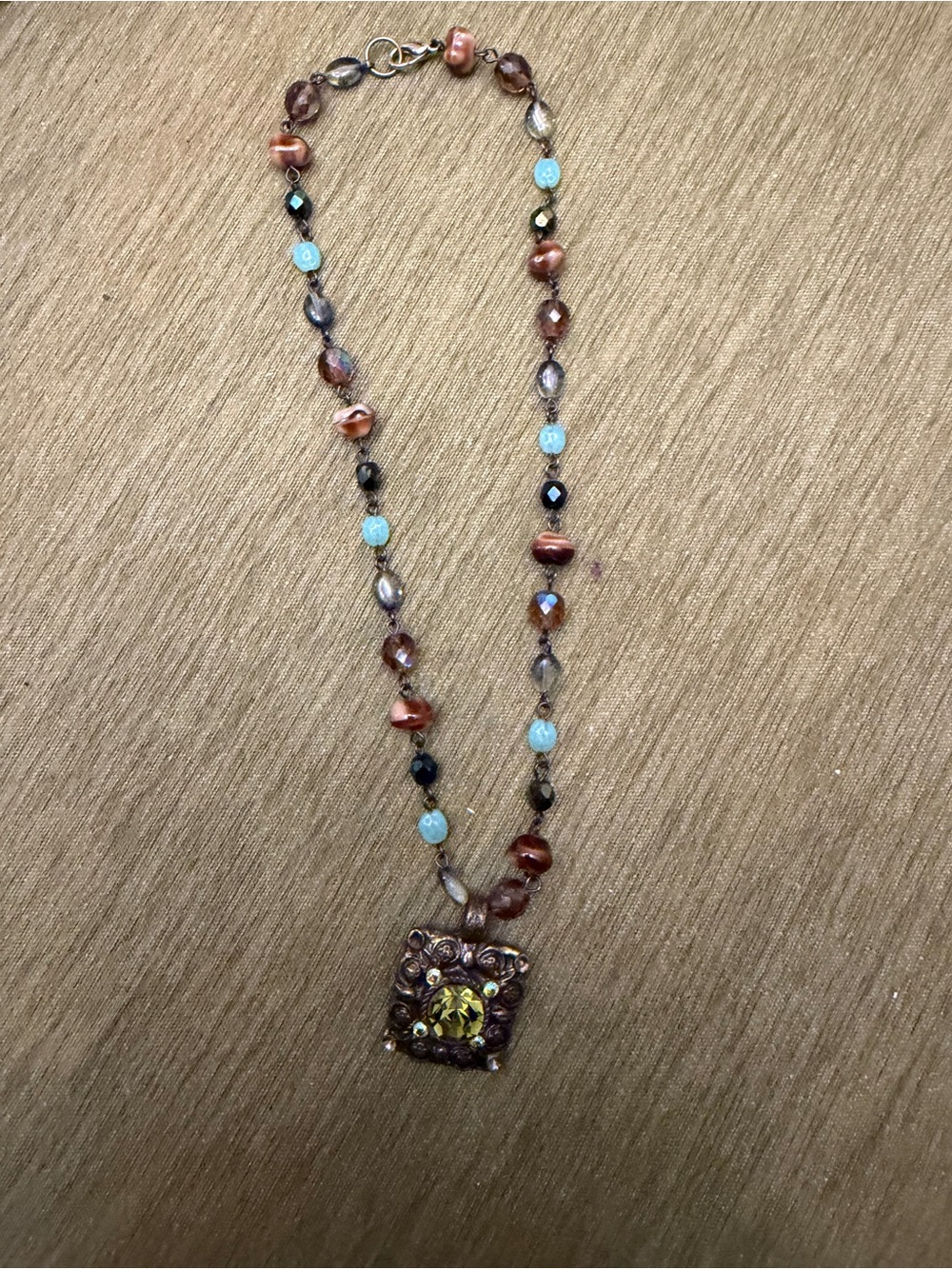 Avgad Vintage 70’s Stamped Boho Brutalist Pendant - Picture 2 of 6